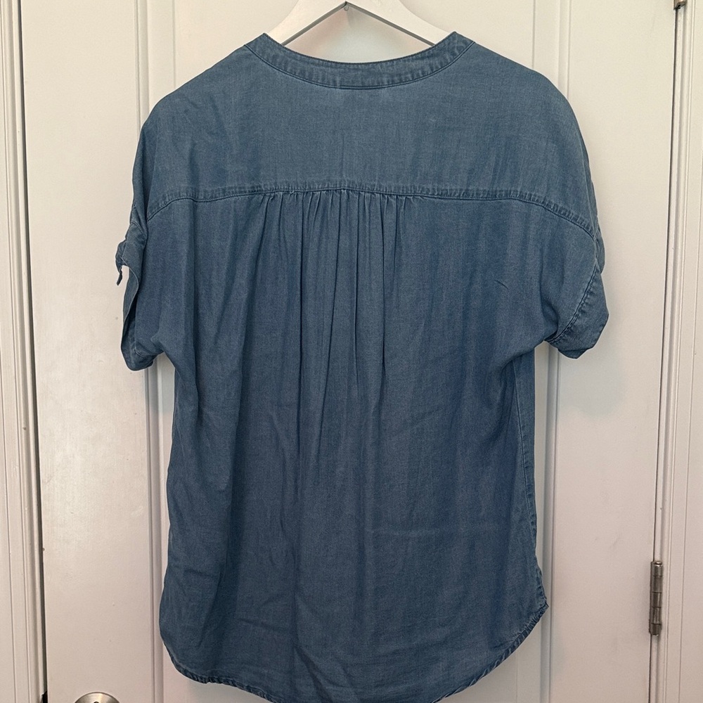 Ruby Rd Blue Denim Top M - Picture 3 of 5